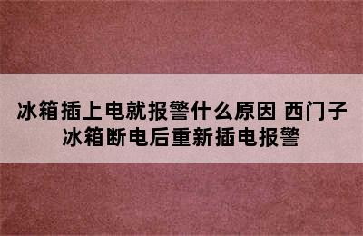 冰箱插上电就报警什么原因 西门子冰箱断电后重新插电报警